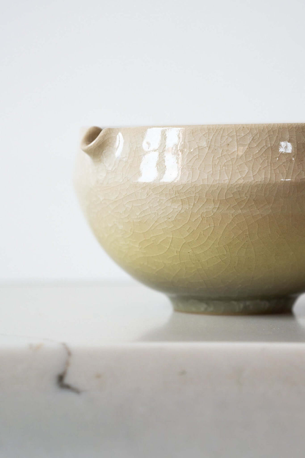 Handmade Ceramic Matcha Bowl with Spout & Matching Cup Set - Wine Drop Cookery LLC