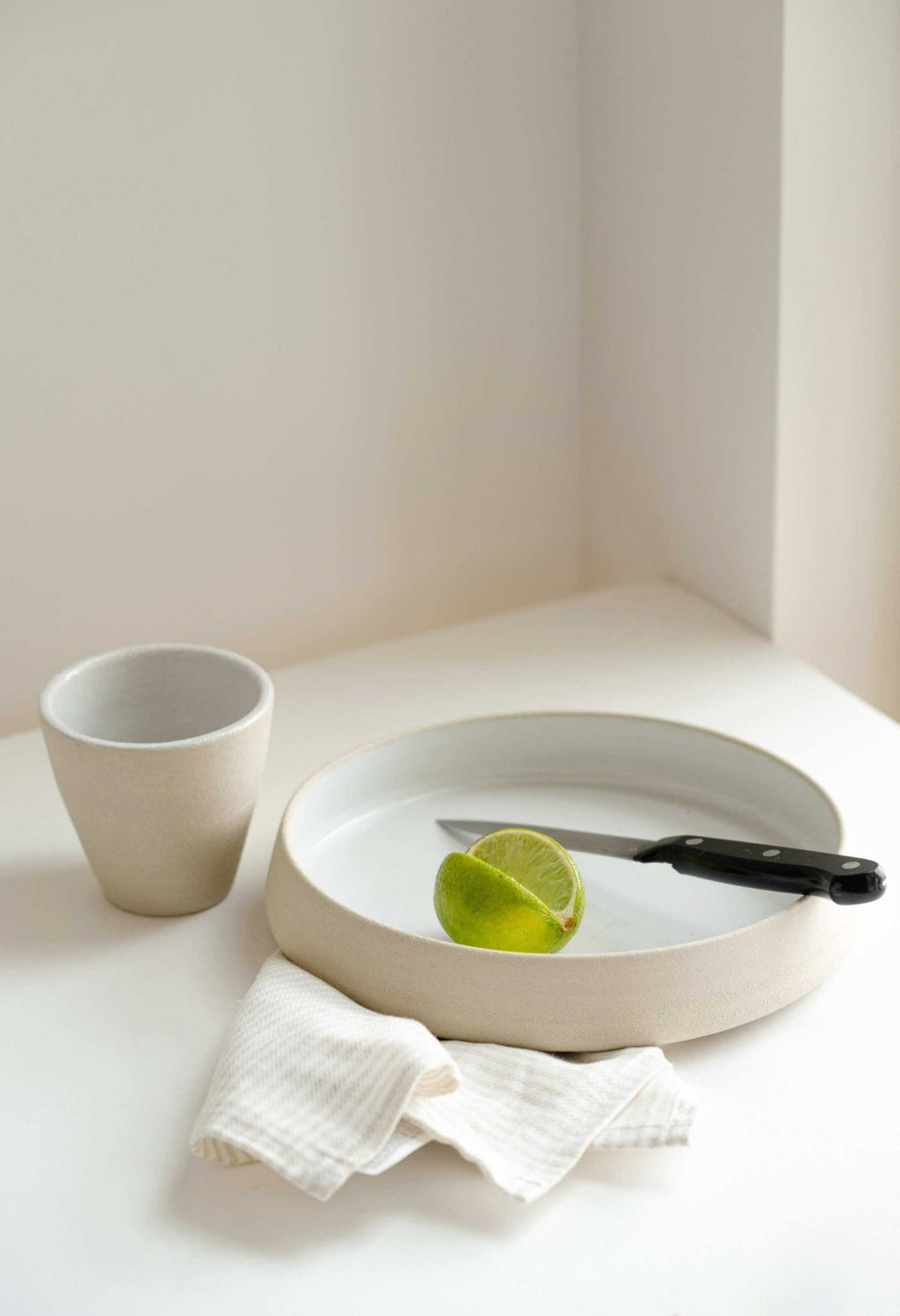 Handmade Stoneware Dinner Plates with High Sides - Wine Drop Cookery LLC