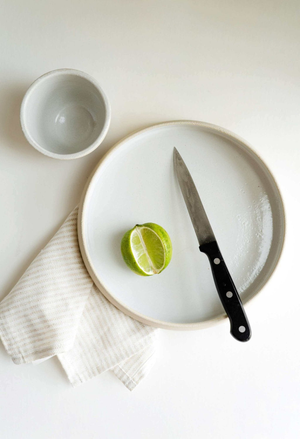 Handmade Stoneware Dinner Plates with High Sides - Wine Drop Cookery LLC