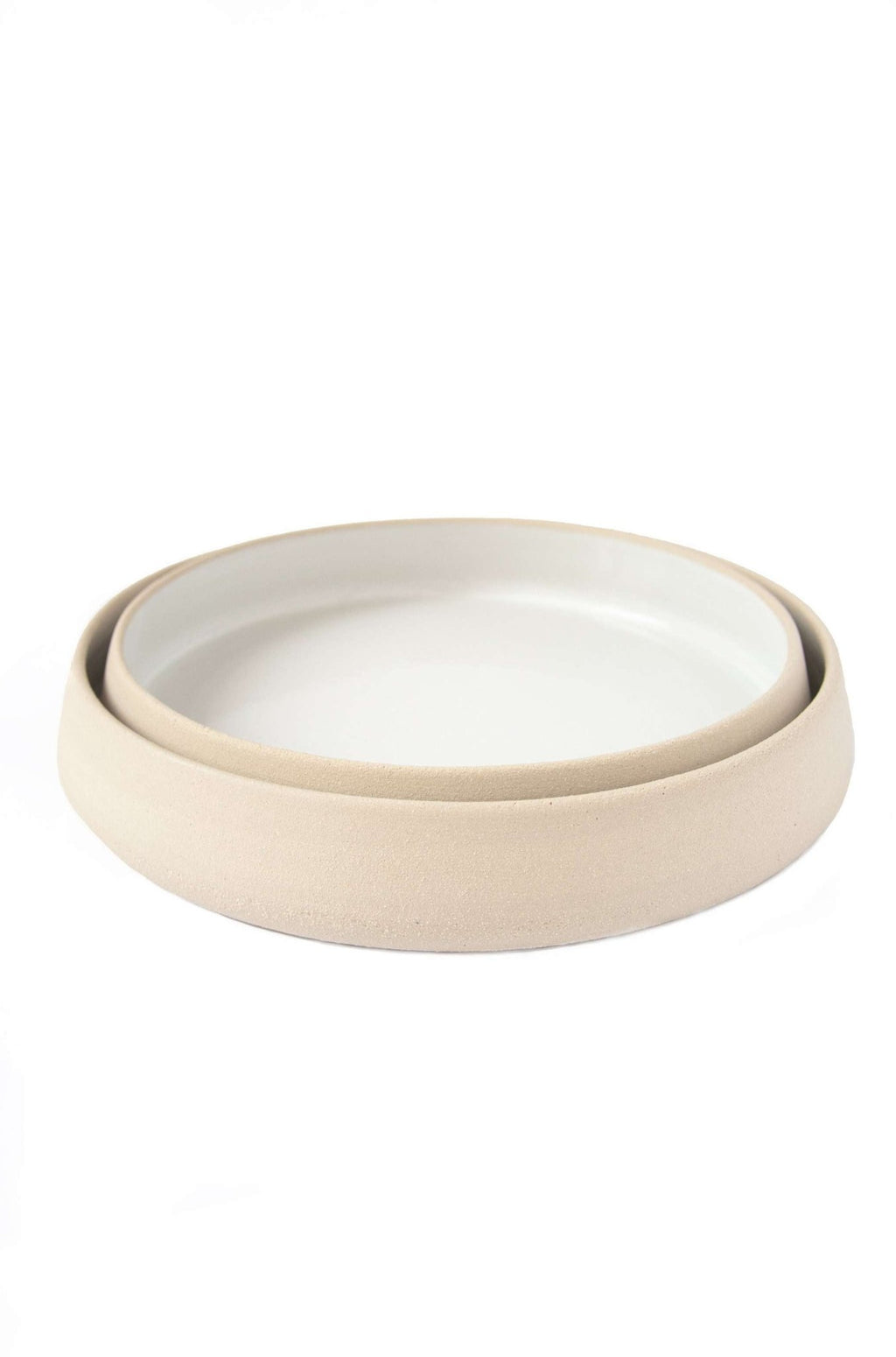 Handmade Stoneware Dinner Plates with High Sides - Wine Drop Cookery LLC