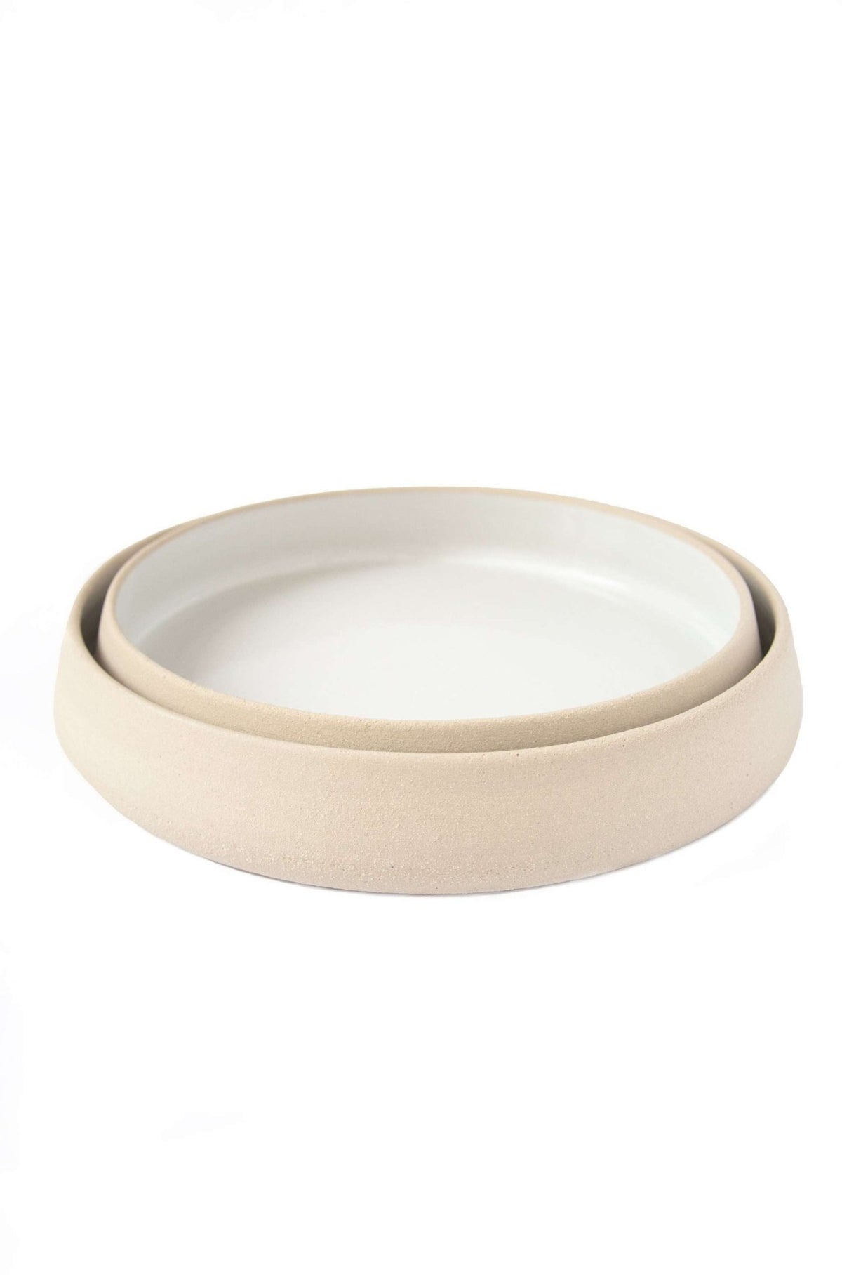 Handmade Stoneware Dinner Plates with High Sides - Wine Drop Cookery LLC