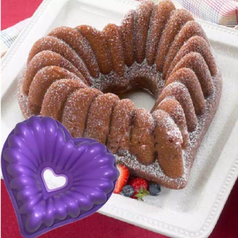 Heart-Shaped Silicone Cake Mold - Wine Drop Cookery LLC