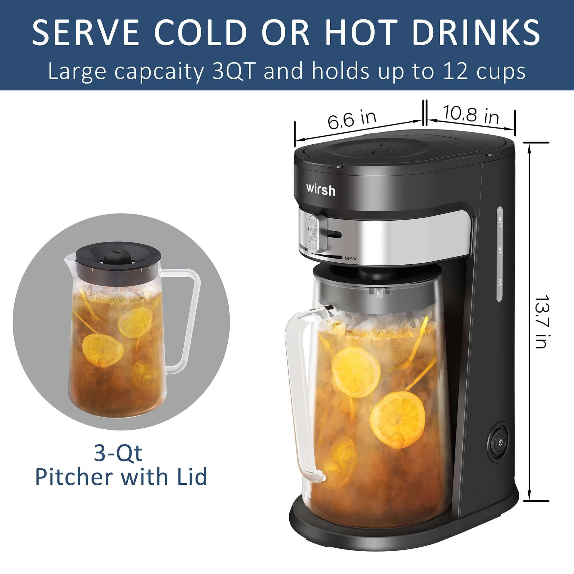 Iced Tea Maker with 85 Ounce Pitcher - Wine Drop Cookery LLC