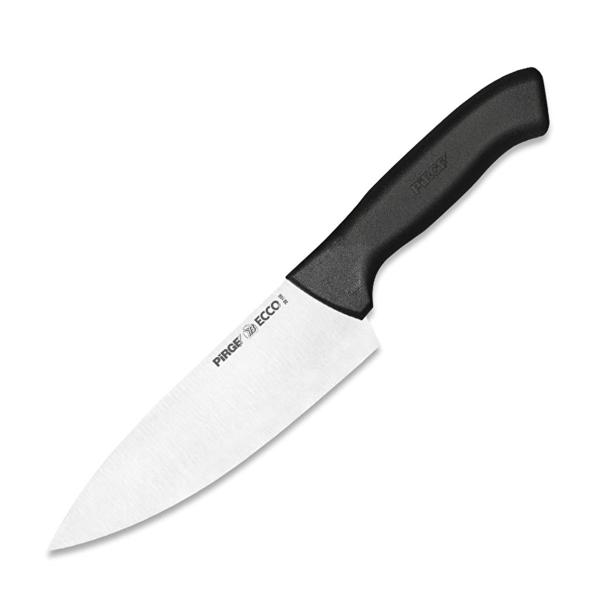 Pirge Ecco Chef Knife, 6.3 Inch High Carbon Stainless Steel, black handle - Wine Drop Cookery LLC