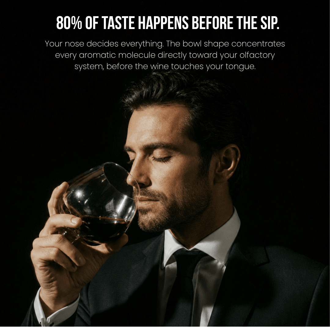 Kami Rotating Crystal Wine Glass & Wooden Coaster - Wine Drop Cookery LLC