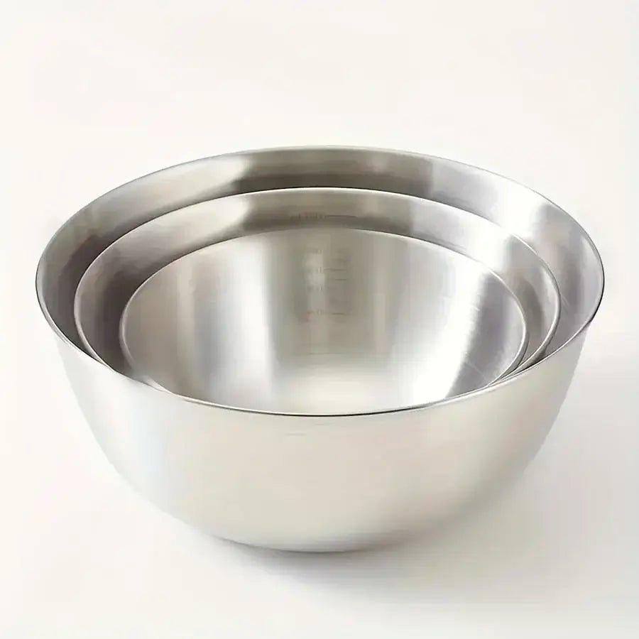Large Capacity Stainless Steel Mixing Bowl with Scale - Wine Drop Cookery LLC