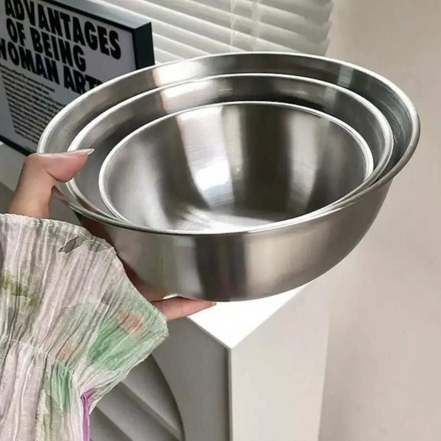 Large Capacity Stainless Steel Mixing Bowl with Scale - Wine Drop Cookery LLC