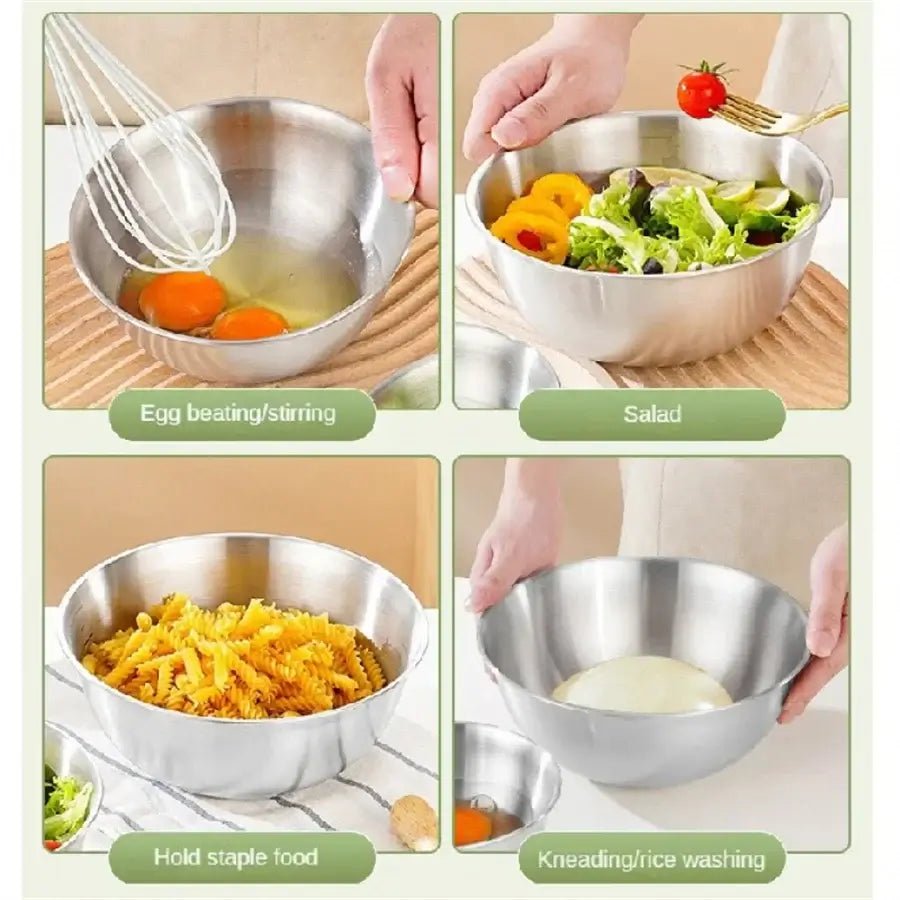 Large Capacity Stainless Steel Mixing Bowl with Scale - Wine Drop Cookery LLC