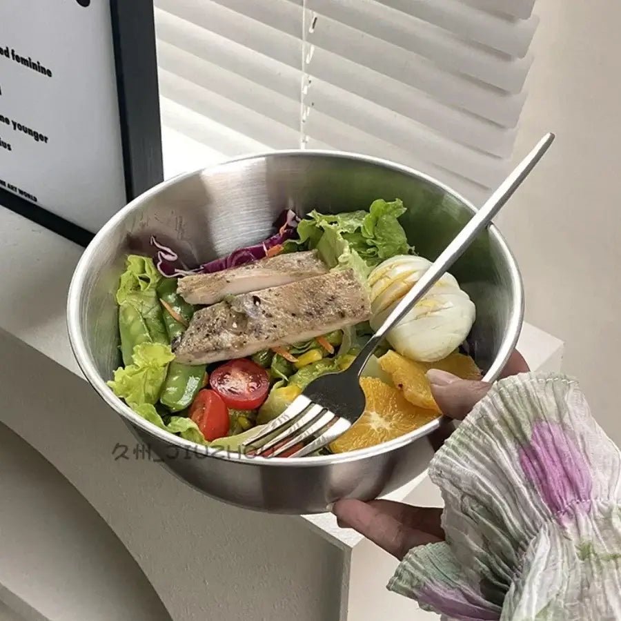 Large Capacity Stainless Steel Mixing Bowl with Scale - Wine Drop Cookery LLC
