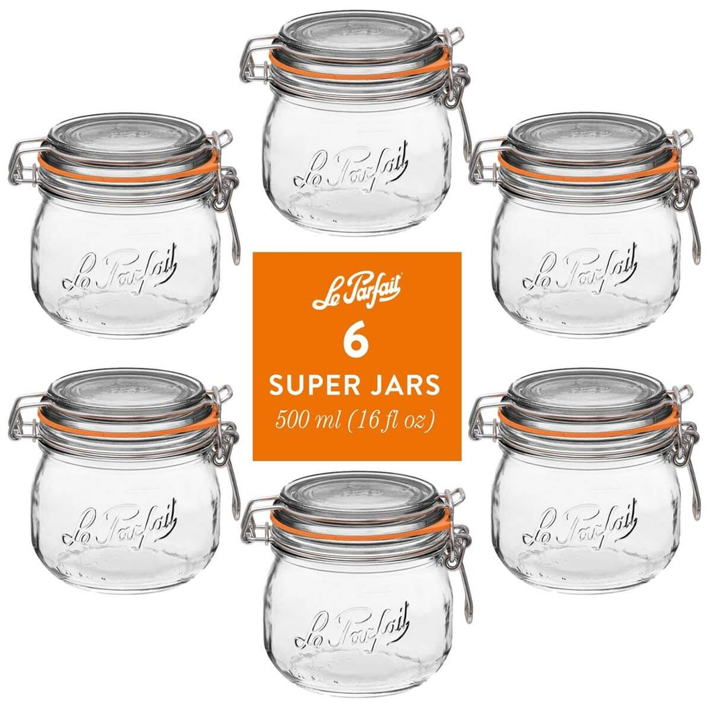 Le Parfait Super Jars with Wire-Bail Clamp Lid