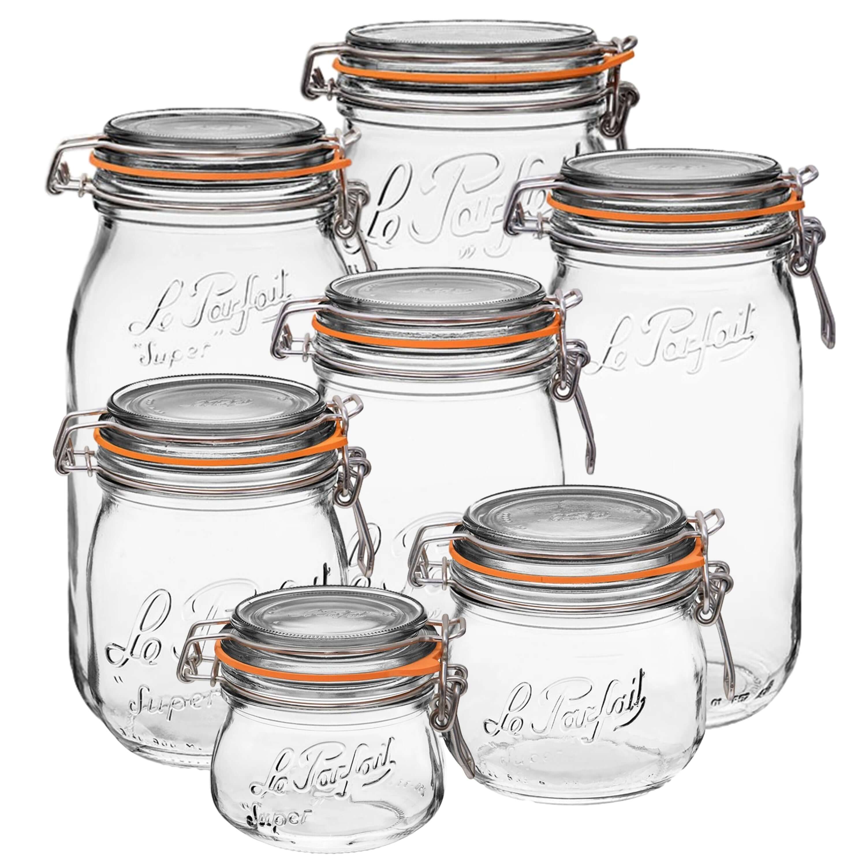 Le Parfait Super Jars with Wire-Bail Clamp Lid
