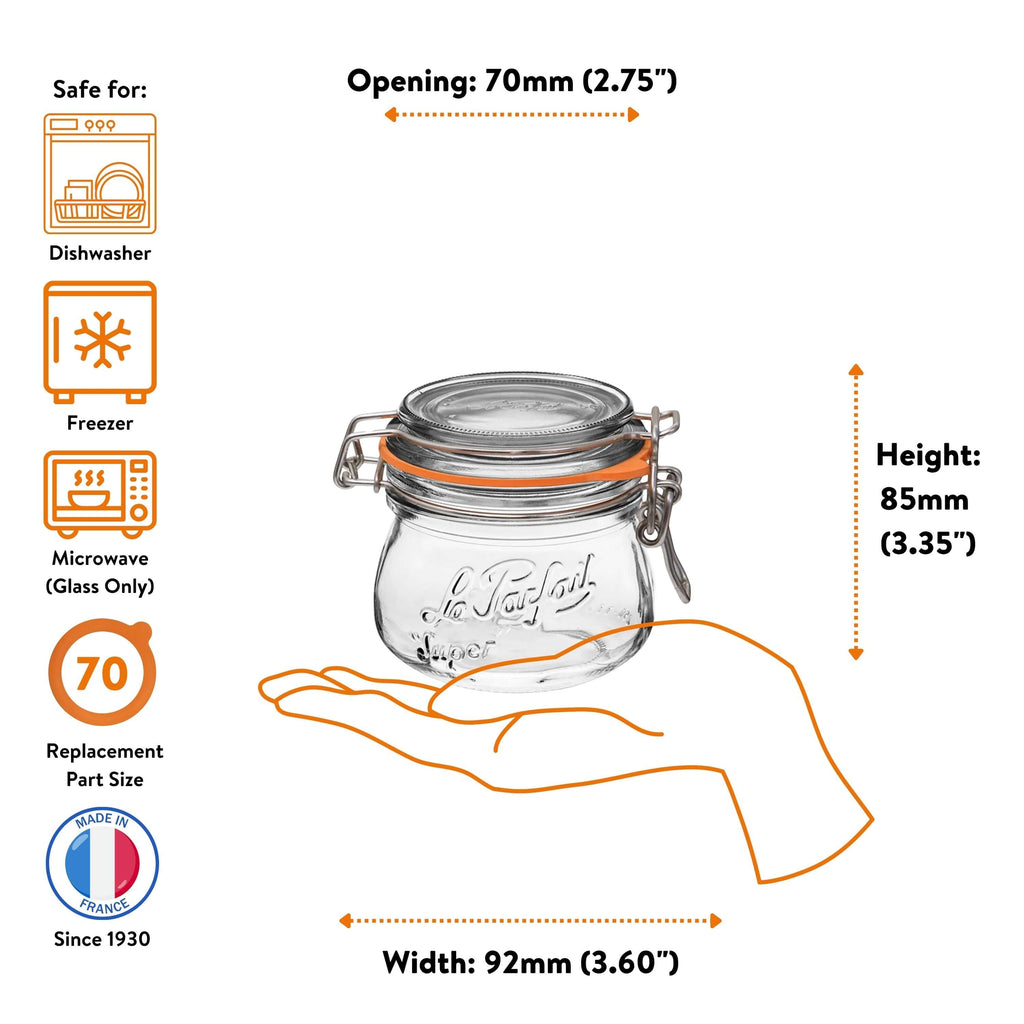 Le Parfait Super Jars with Wire-Bail Clamp Lid