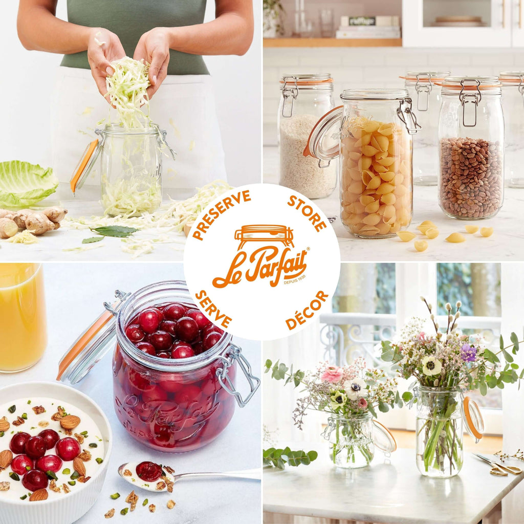 Le Parfait Super Jars with Wire-Bail Clamp Lid