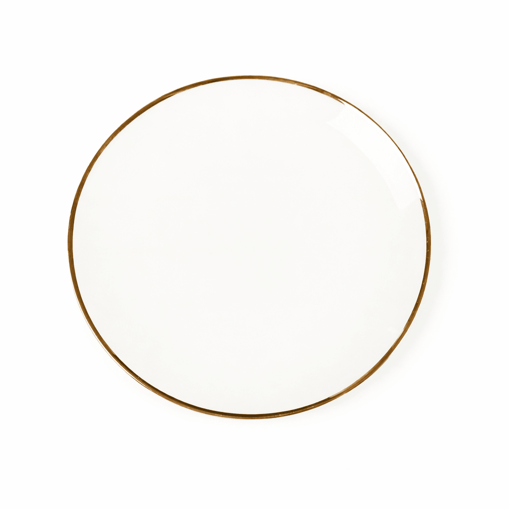 Narrow Gold Rim Salad Plates, Set of 4 - Wine Drop Cookery LLC