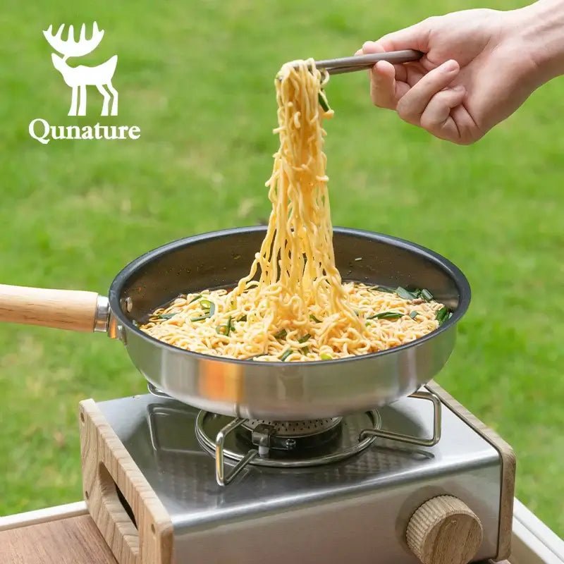 Non-Stick Stainless Steel Frying Pan with Detachable Handle - Wine Drop Cookery LLC