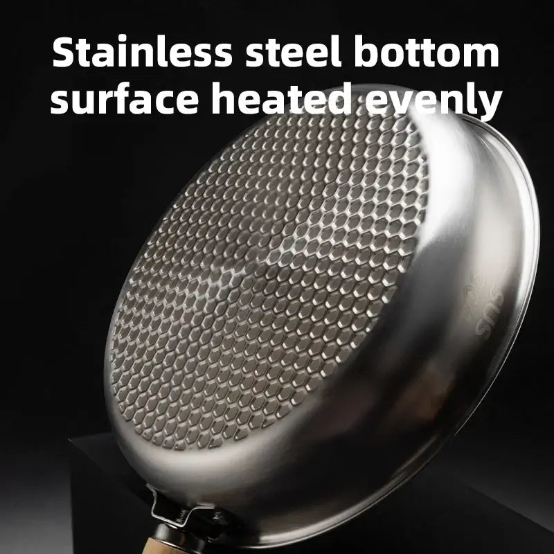 Non-Stick Stainless Steel Frying Pan with Detachable Handle - Wine Drop Cookery LLC