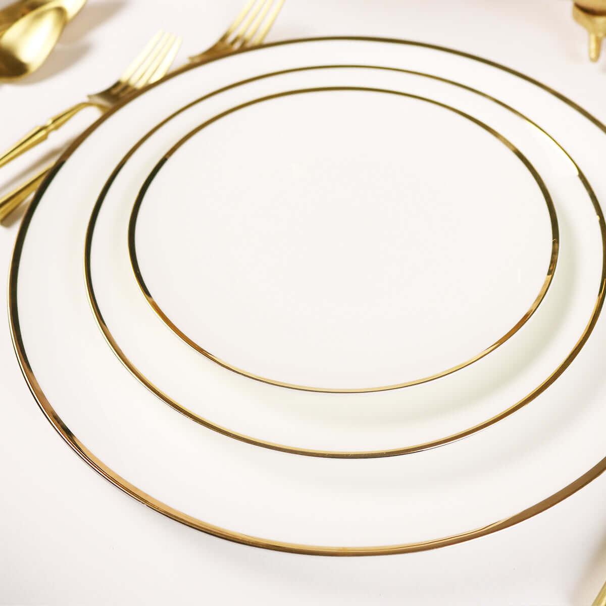 Narrow Gold Rim Salad Plate Plate- Set of 4 - Wine Drop Cookery
