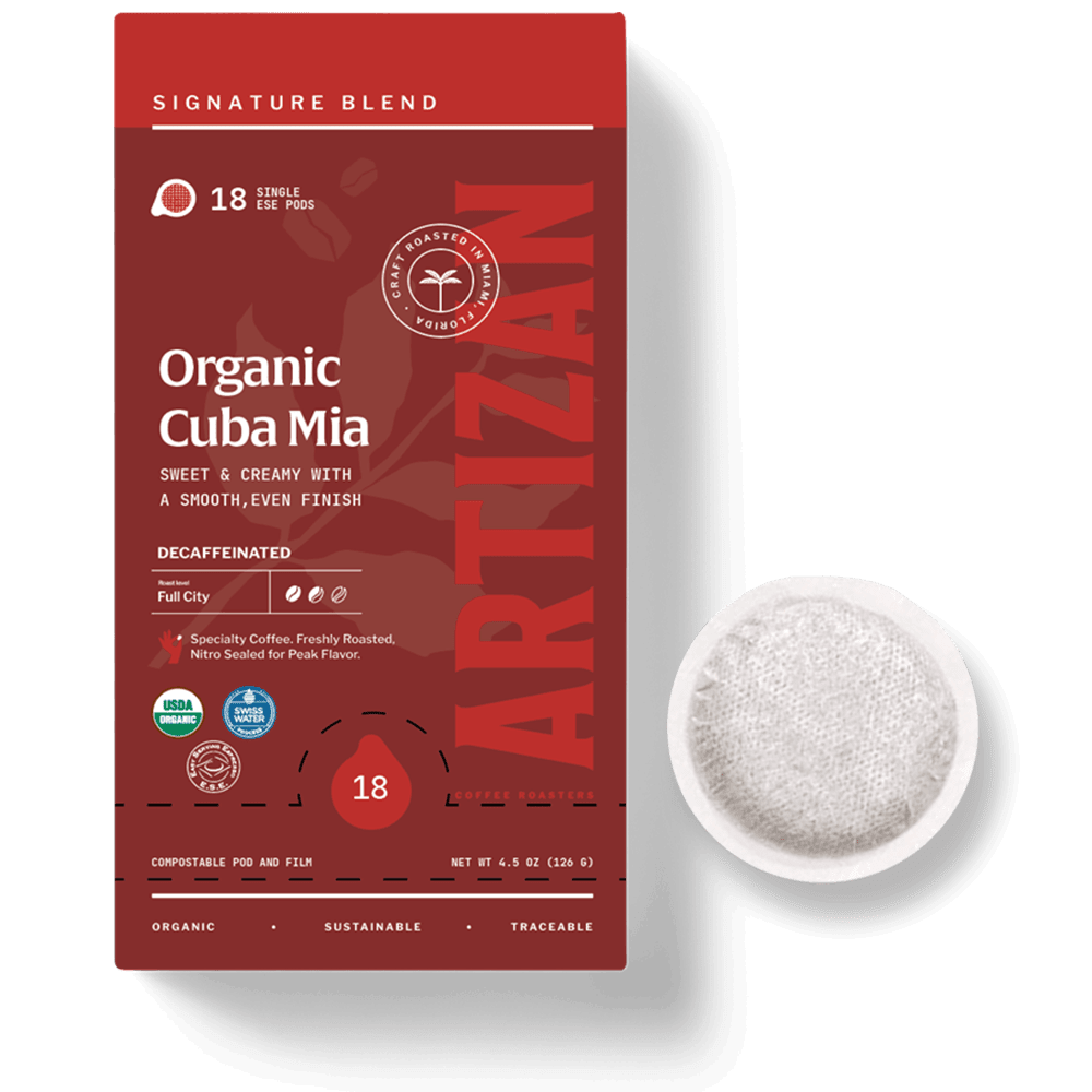 Organic Cuba Mia Decaf Espresso Pods Dark Roast - Wine Drop Cookery LLC