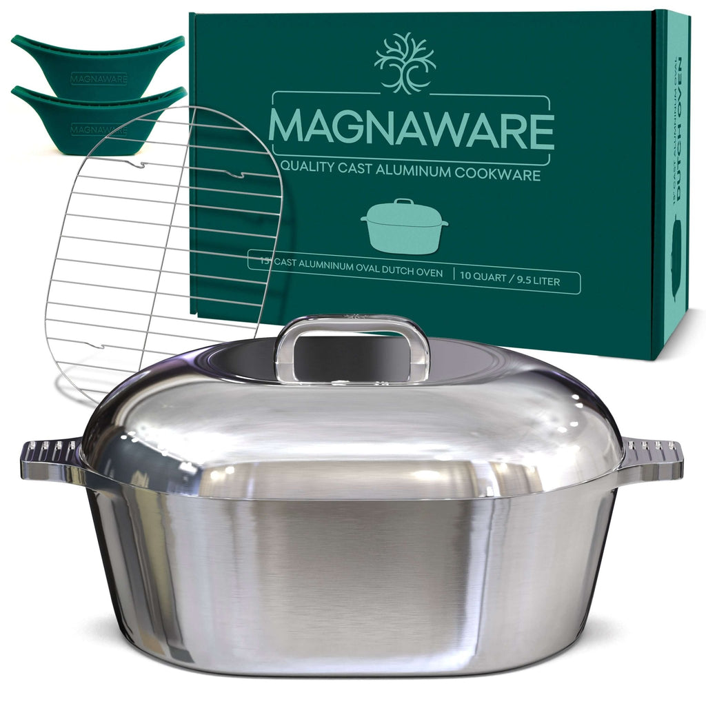 Oval Dutch Oven with Lid - 10 Quart 15 Inch - Wine Drop Cookery LLC