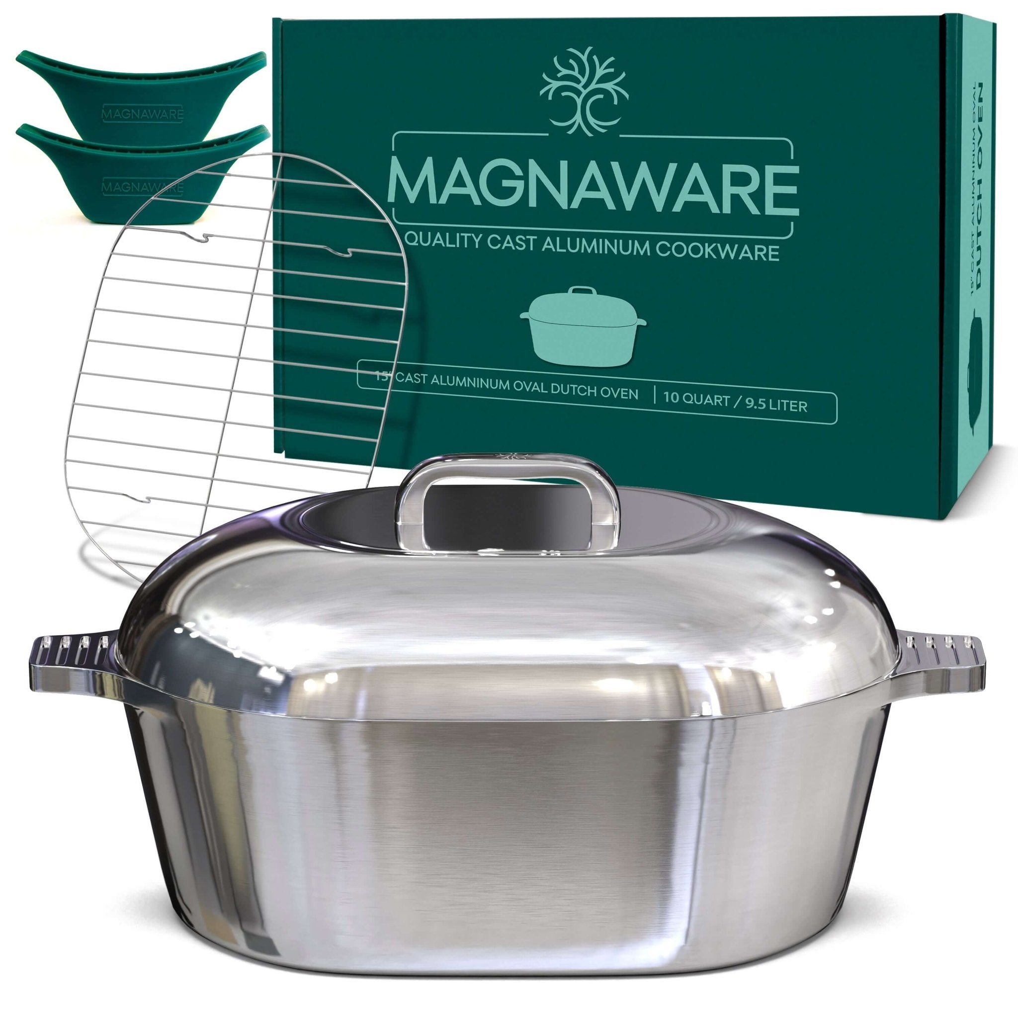 Oval Dutch Oven with Lid - 10 Quart 15 Inch - Wine Drop Cookery LLC