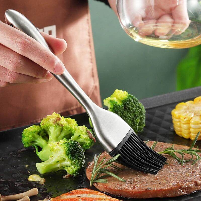 Pastry Basting Brush Stainless Steel Handle - Wine Drop Cookery LLC