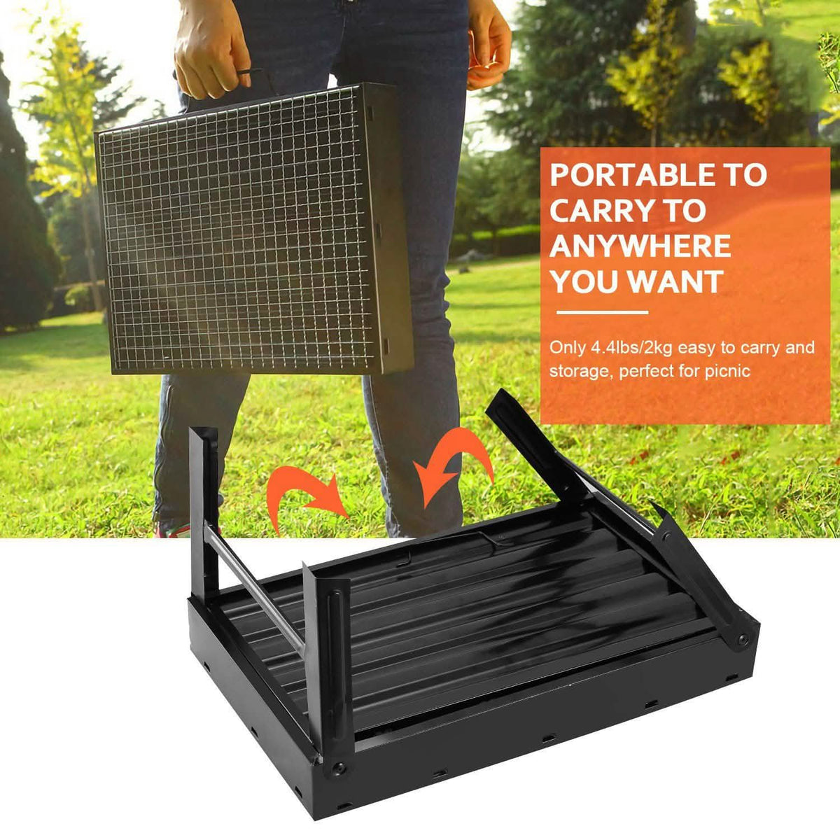 Portable Barbecue Grill Foldable Charcoal - Wine Drop Cookery LLC