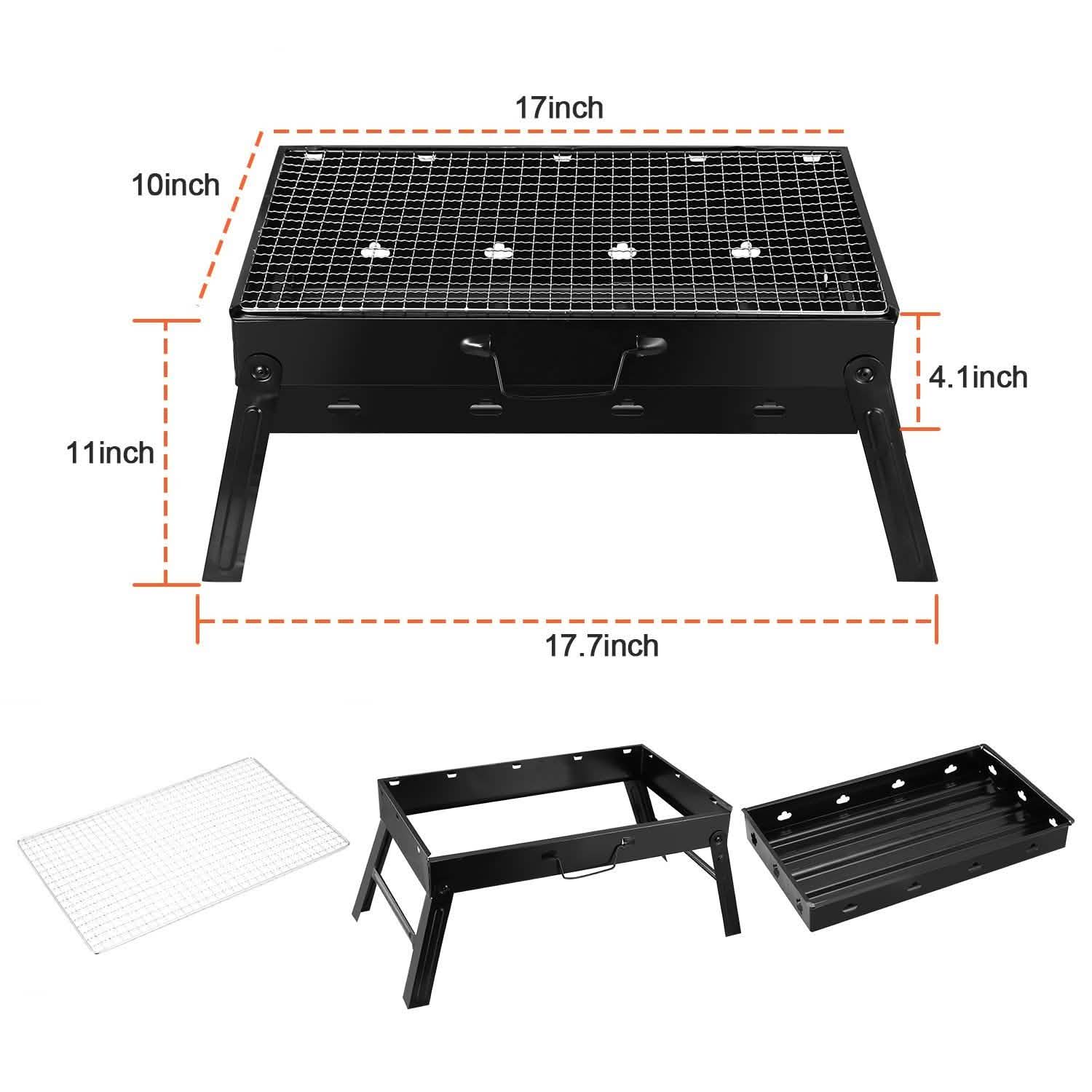 Portable Barbecue Grill Foldable Charcoal - Wine Drop Cookery