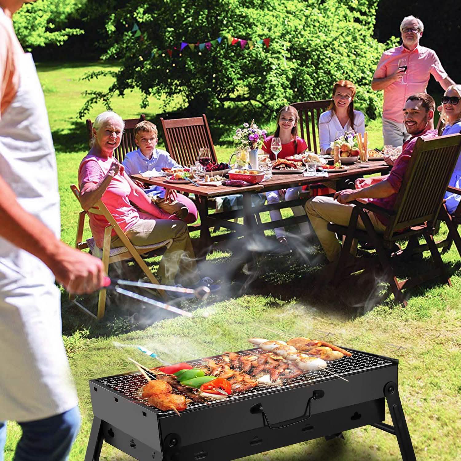 Portable Barbecue Grill Foldable Charcoal - Wine Drop Cookery