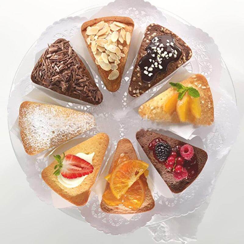 Assorted small pastries on a white plate