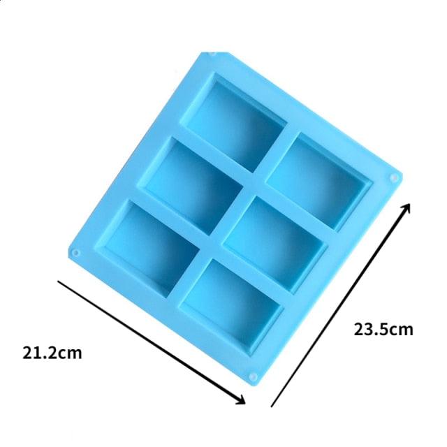 Rectangular silicone energy bar mold with 8 cavities