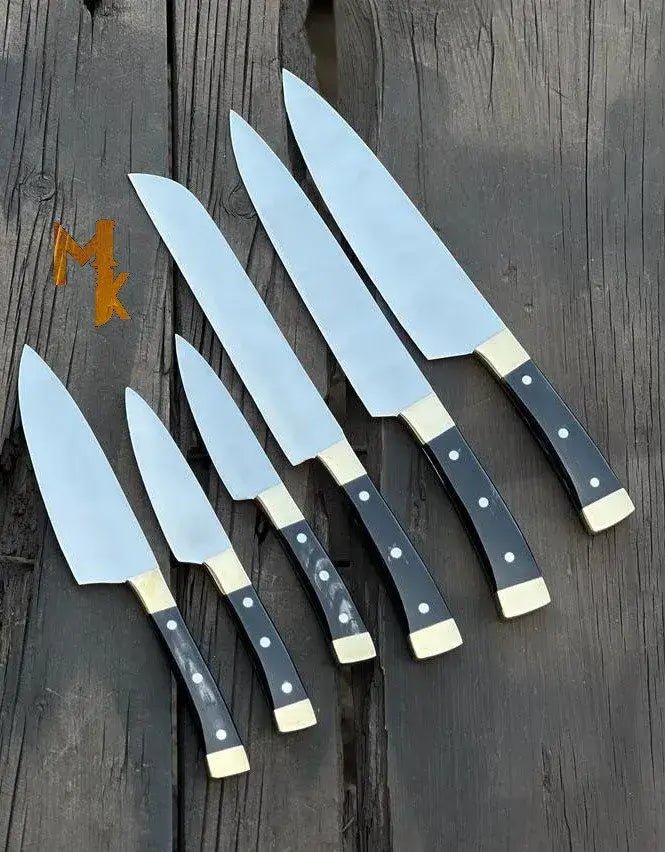 Professional Chef Knife Set with Leather Case - Wine Drop Cookery LLC