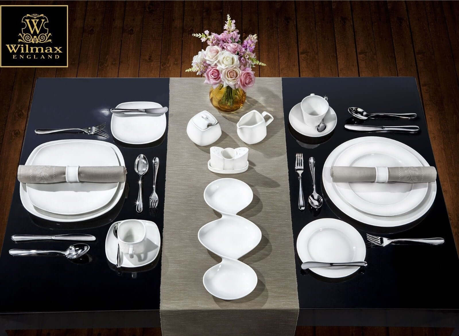 Professional Rolled Rim White Dessert Plate Set of 12 - Wine Drop Cookery LLC