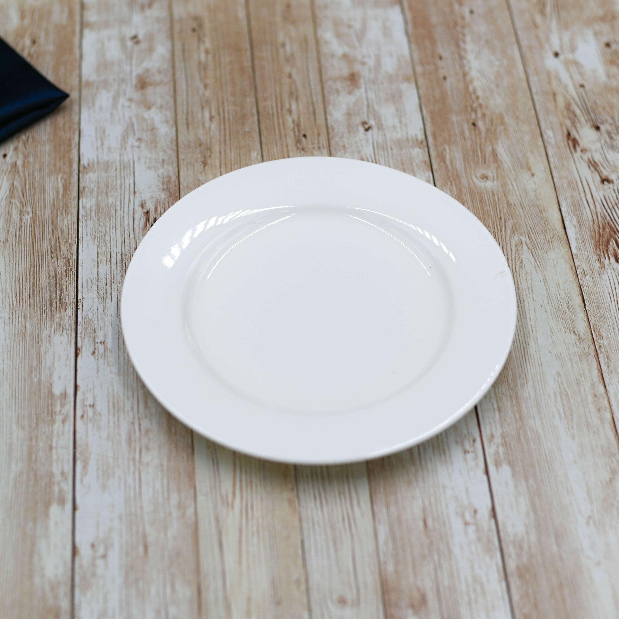 Professional Rolled Rim White Dessert Plate Set of 12 - Wine Drop Cookery LLC