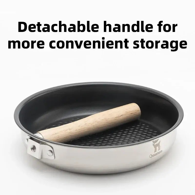 Non-Stick Stainless Steel Frying Pan with Detachable Handle - Wine Drop Cookery
