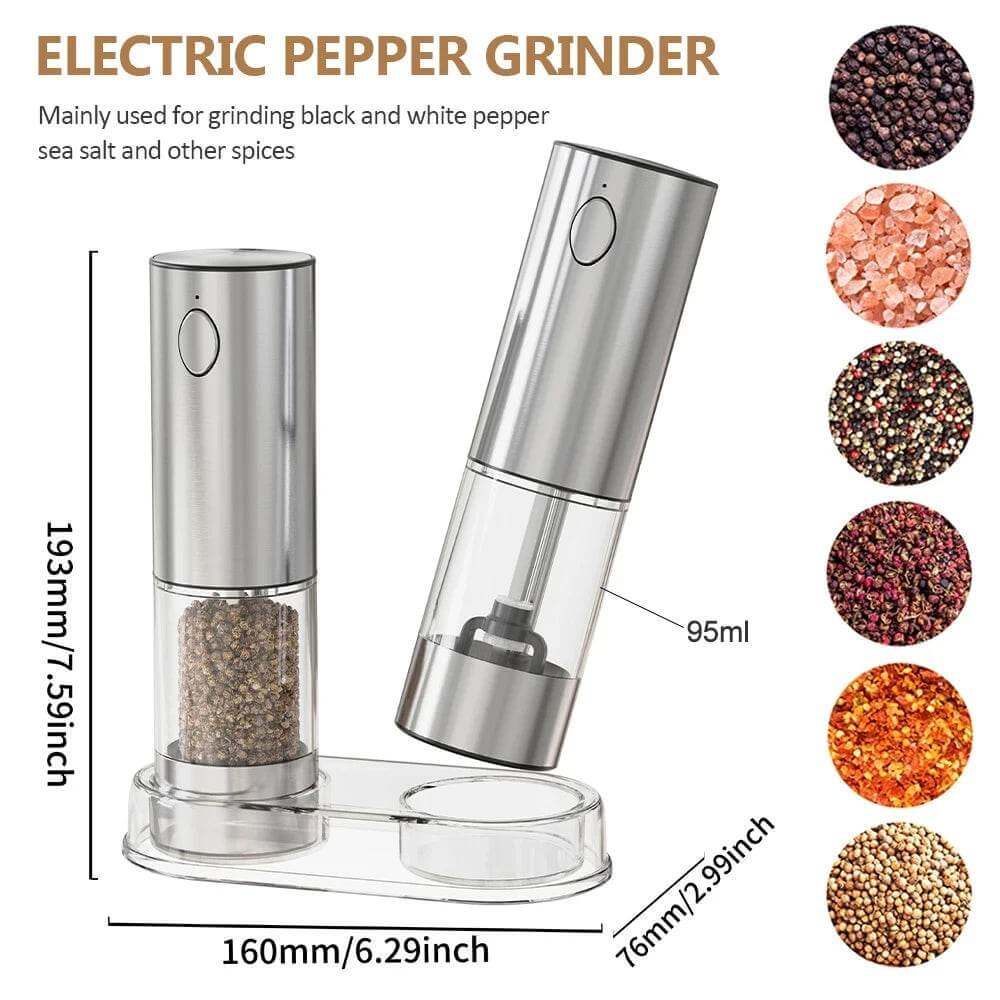 Rechargeable Electric Pepper Grinder and Spice Mill - Wine Drop Cookery LLC
