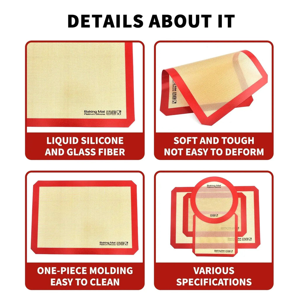 Silicone Baking Mat for Kneading and Rolling - Wine Drop Cookery LLC