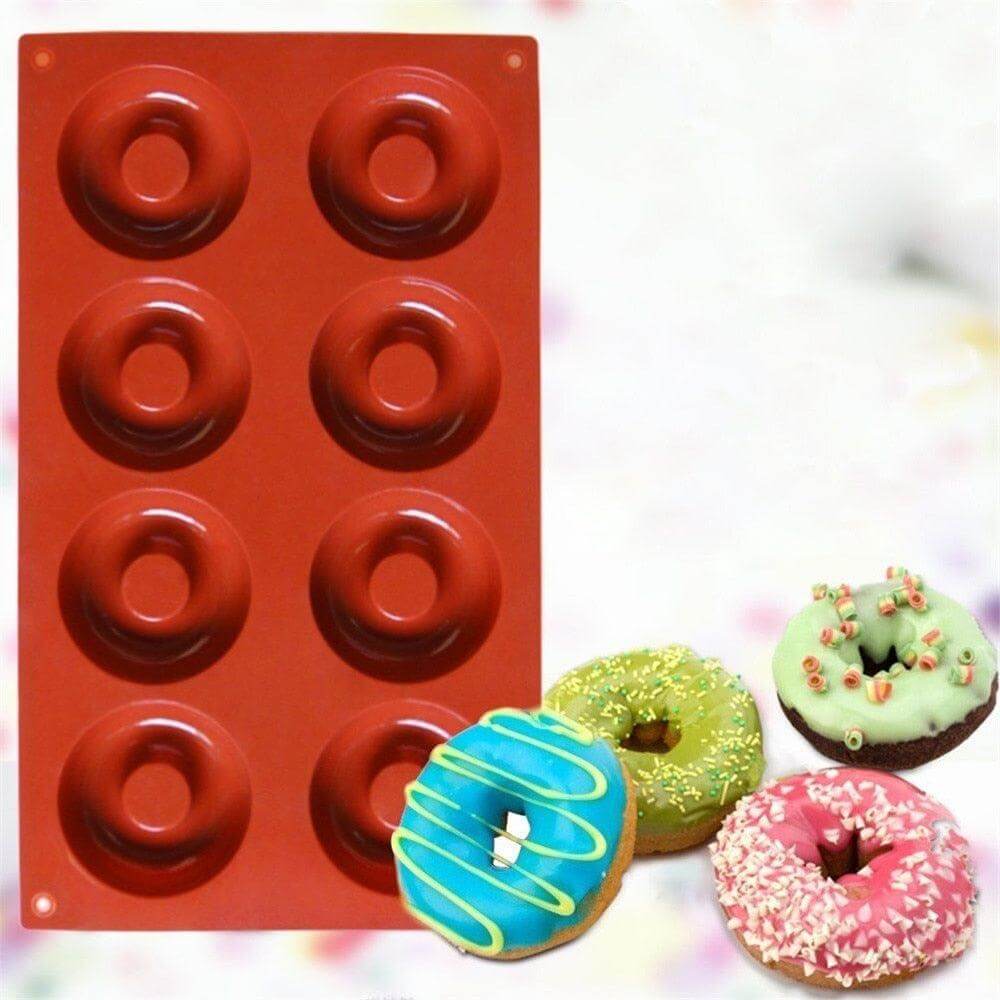 Silicone Donut Pan 8 Cavity Mold - Wine Drop Cookery LLC