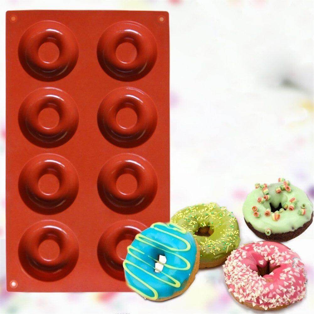 Silicone Donut Pan 8 Cavity Mold - Wine Drop Cookery LLC