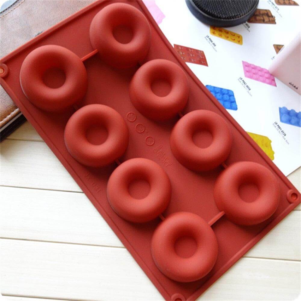 Silicone Donut Pan 8 Cavity Mold - Wine Drop Cookery LLC