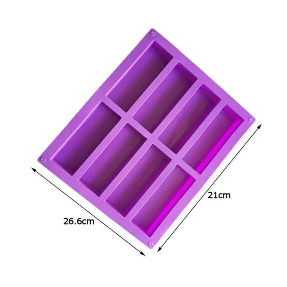 Silicone Energy Bar Mold 8 Cavity Rectangular - Wine Drop Cookery LLC