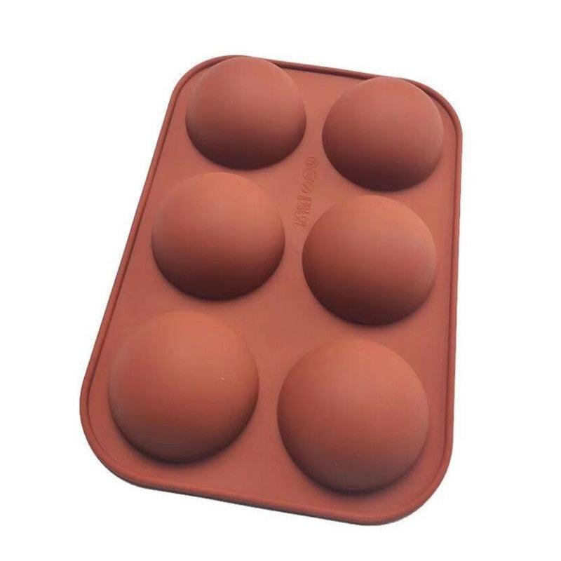 Silicone Half-Sphere Mold 6 Cavity - Wine Drop Cookery LLC
