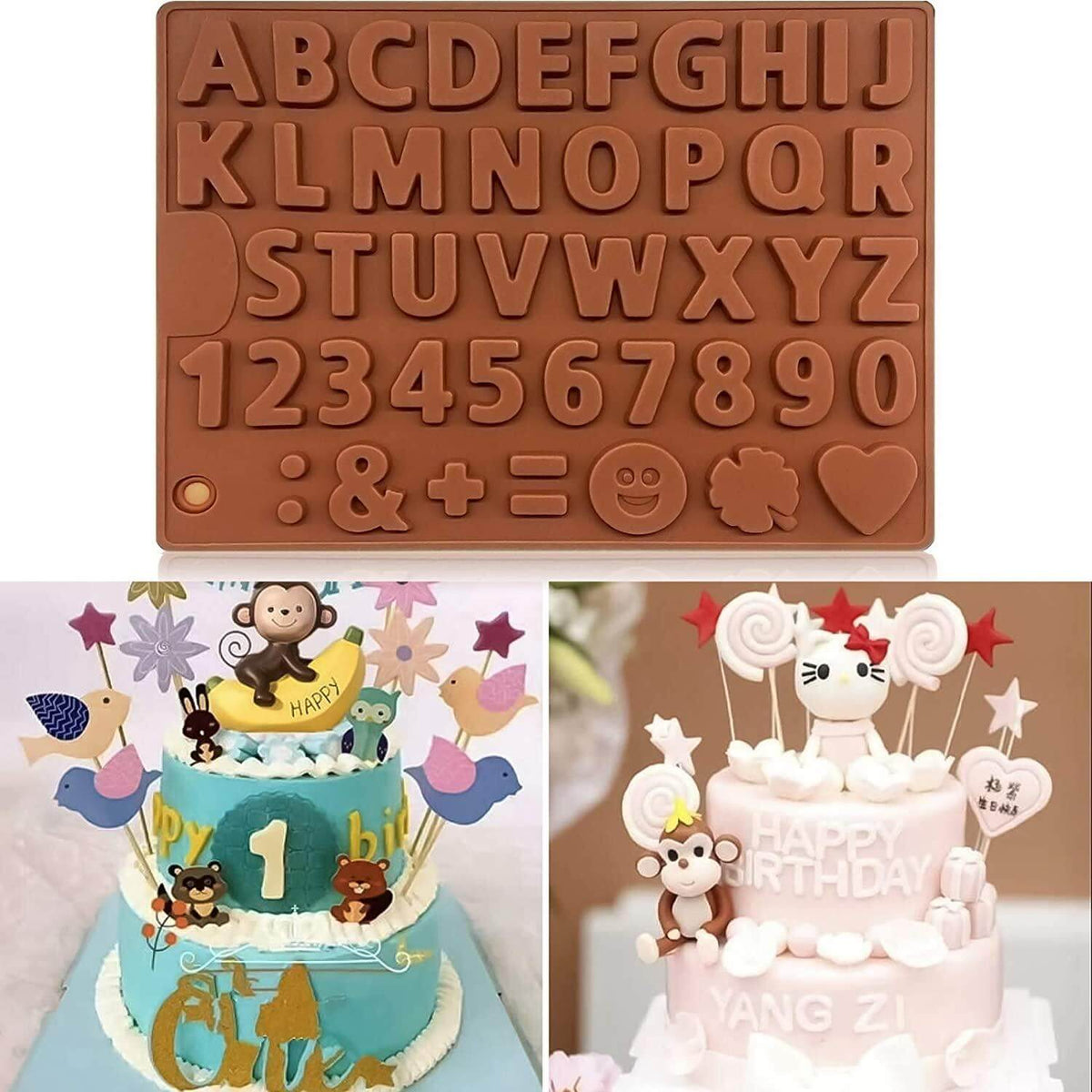 Silicone Letter and Number Chocolate Mold Set - Wine Drop Cookery LLC