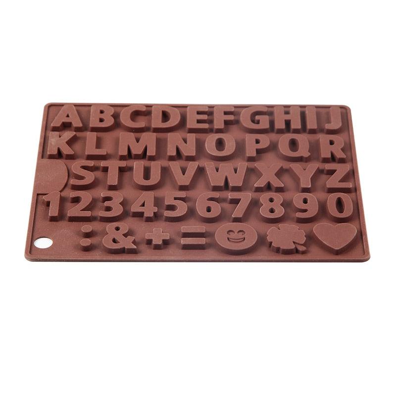 Silicone Letter and Number Chocolate Mold Set - Wine Drop Cookery LLC