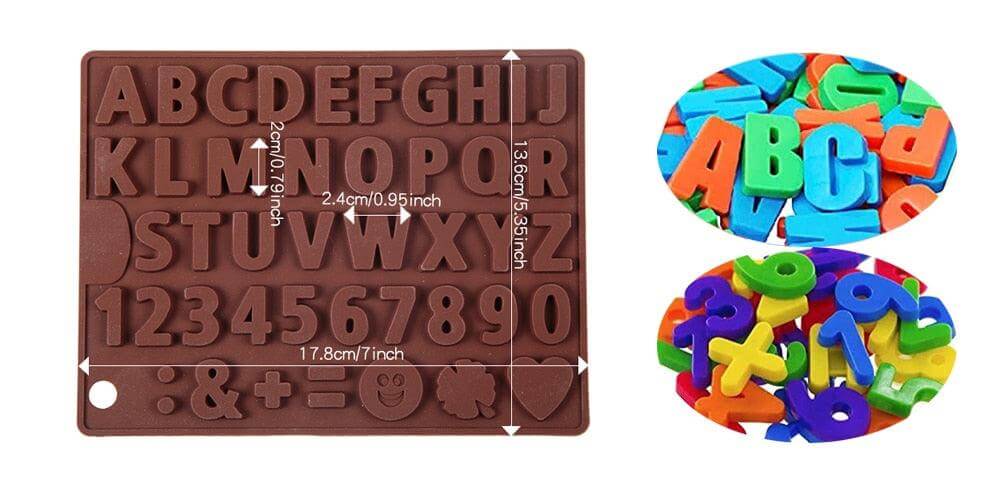Silicone Letter and Number Chocolate Mold Set - Wine Drop Cookery LLC