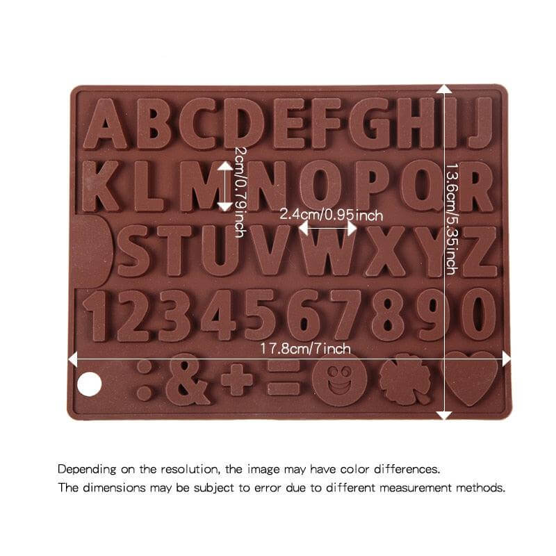 Silicone Letter and Number Chocolate Mold Set - Wine Drop Cookery LLC