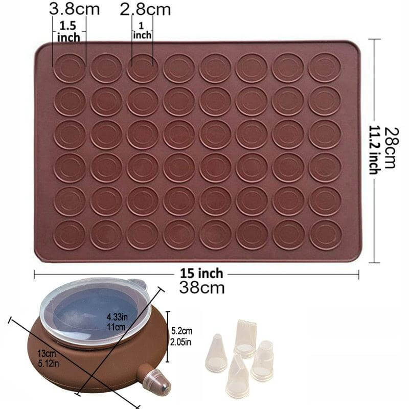 Silicone Macaron Baking Mat 48 Capacity - Wine Drop Cookery LLC