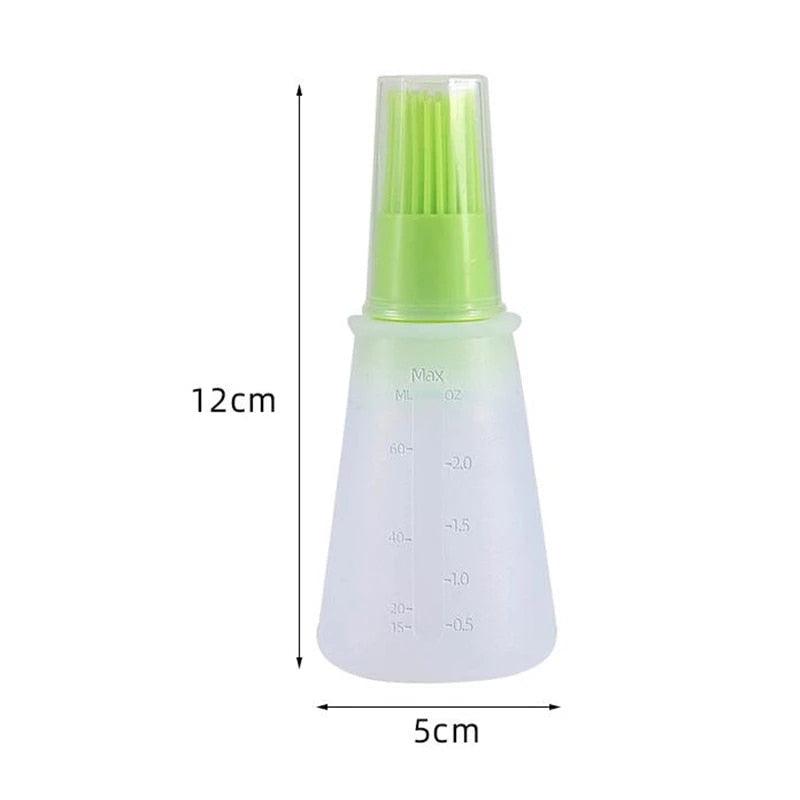 Silicone Oil Bottle with Basting Brush - Wine Drop Cookery LLC
