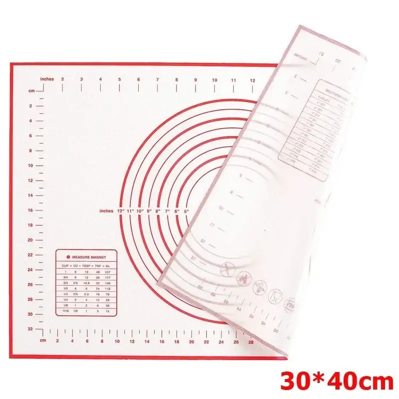 Silicone Pastry Mat with Measurement Guides - Wine Drop Cookery LLC