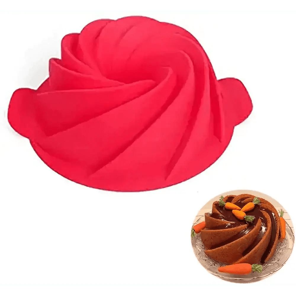 Silicone Spiral Bundt Cake Pan 10-Inch 2-Pack - Wine Drop Cookery LLC