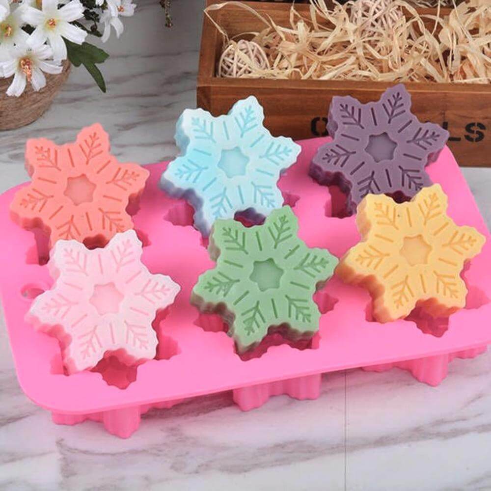 Snowflake Silicone Chocolate Mold 6 Cavity - Wine Drop Cookery LLC